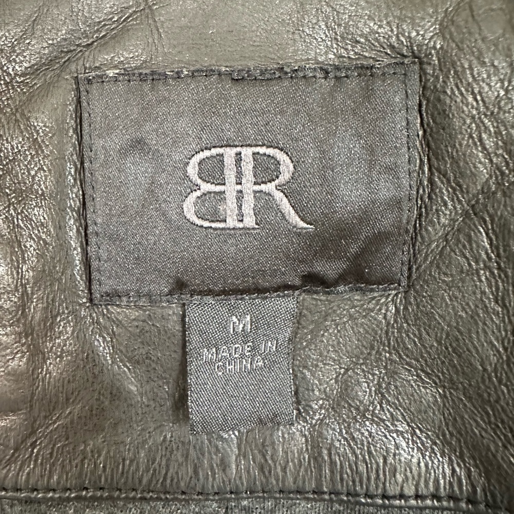 Banana Republic Women's Leather Jacket Asymmetrical Zipper Zip Cuffs Size Medium - Picture 14 of 15